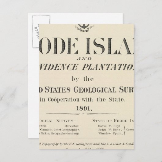 Titel Page Rhode Island atlas Briefkaart (Voorkant / Achterkant)