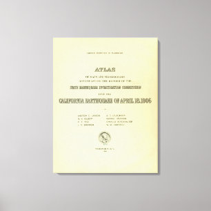 Titel Pagina Aardbeving Atlas California Canvas Afdruk