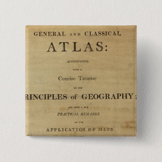 Titel Pagina Algemeen en klassieke atlas Vierkante Button 5,1 Cm (Voorkant)
