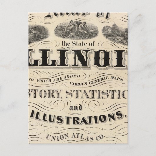 Titel Pagina Atlas van de staat Illinois Briefkaart (Voorkant)