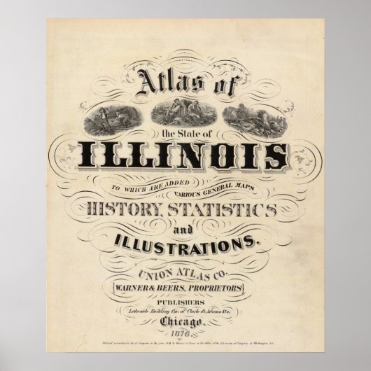 Titel Pagina Atlas van de staat Illinois Poster (Voorkant)