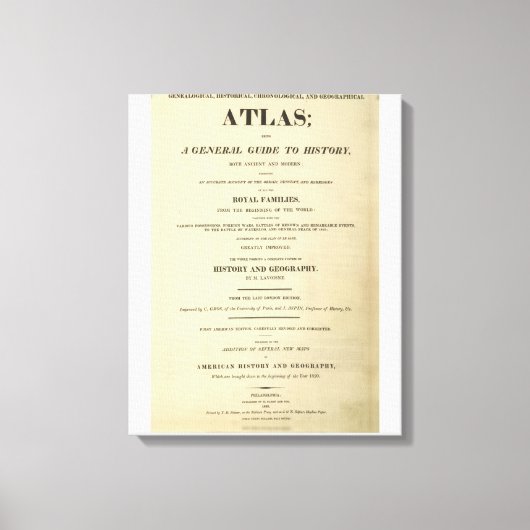Titel Pagina Complete genealogisch, historisch Canvas Afdruk (Voorkant)