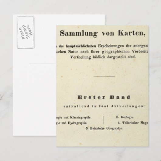 Titel Pagina Dr. Heinrich Berghaus Briefkaart (Voorkant / Achterkant)