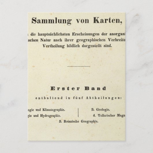Titel Pagina Dr. Heinrich Berghaus Briefkaart (Voorkant)