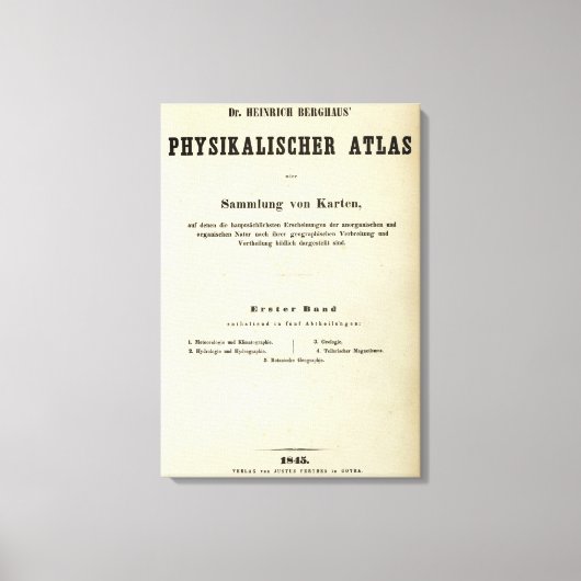 Titel Pagina Dr. Heinrich Berghaus Canvas Afdruk (Voorkant)