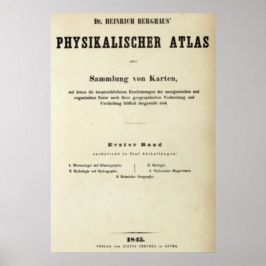 Titel Pagina Dr. Heinrich Berghaus Poster (Voorkant)