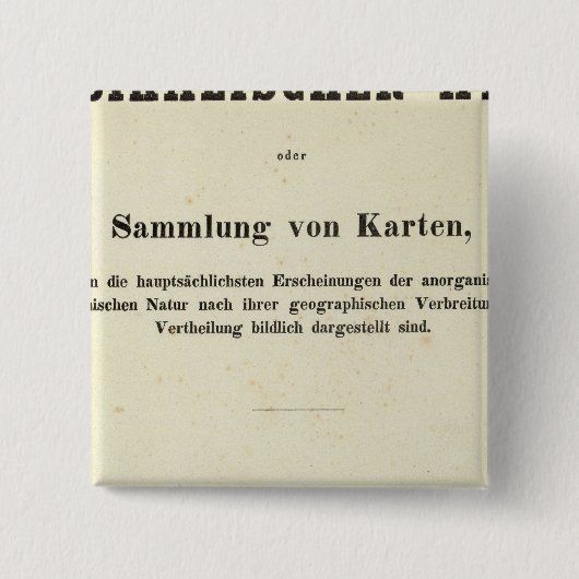 Titel Pagina Dr. Heinrich Berghaus Vierkante Button 5,1 Cm (Voorkant)