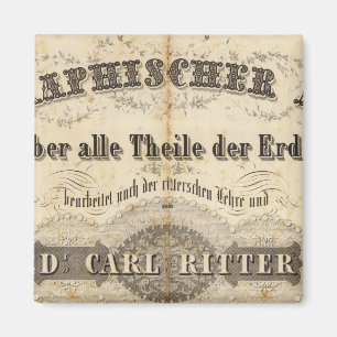 Titel Pagina Geographischer Atlas Magneet
