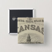 Titel Pagina Kansas Officiële Atlas Vierkante Button 5,1 Cm (Voorkant /achterkant)