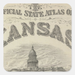 Titel Pagina Kansas Officiële Atlas Vierkante Sticker