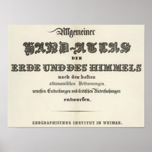 Titel Pagina met handatlas Poster (Voorkant)