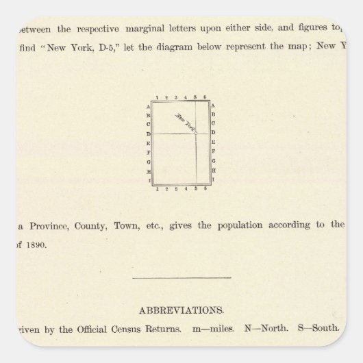 Titel Pagina met Verso Geïndexeerde Atlas Vierkante Sticker (Voorkant)