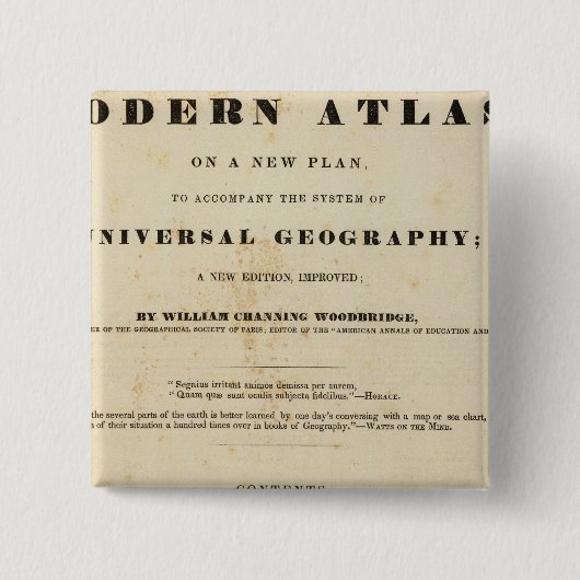Titel Pagina Modern atlas Vierkante Button 5,1 Cm (Voorkant)