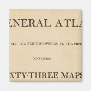 Titel Pagina Nieuw, elegante algemene atlas Magneet
