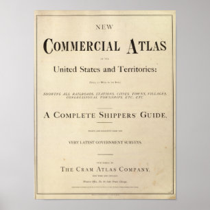 Titel Pagina Nieuwe commerciële atlas Poster