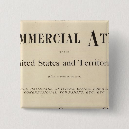 Titel Pagina Nieuwe commerciële atlas Vierkante Button 5,1 Cm (Voorkant)