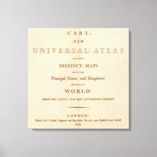 Titel Pagina Nieuwe universele atlas Canvas Afdruk (Voorkant)