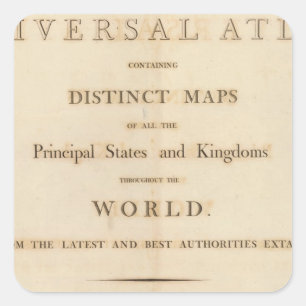 Titel Pagina Nieuwe universele atlas Vierkante Sticker