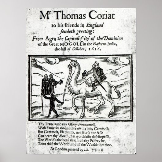 Titel pagina, Thomas Coryat's travles in India Poster (Voorkant)