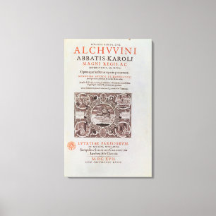 Titel Pagina van "Abbatis Karoli Magni Regis" Canvas Afdruk