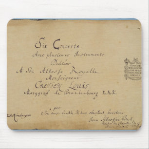 Titel pagina van de "concerto Brandenburg" Muismat