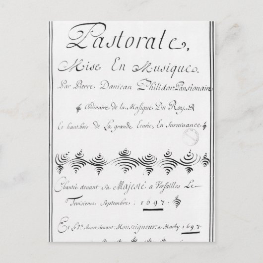 Titel pagina van de "Pastorale" Briefkaart (Voorkant)