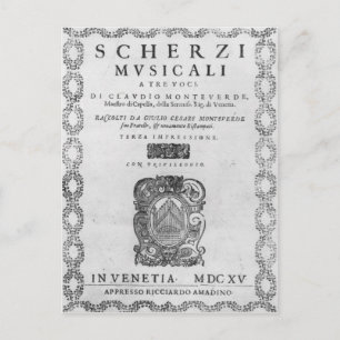 Titel pagina van de "Scherzi Musicali" Briefkaart