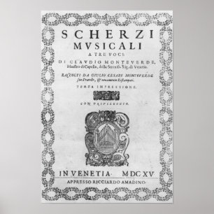 Titel pagina van de "Scherzi Musicali" Poster