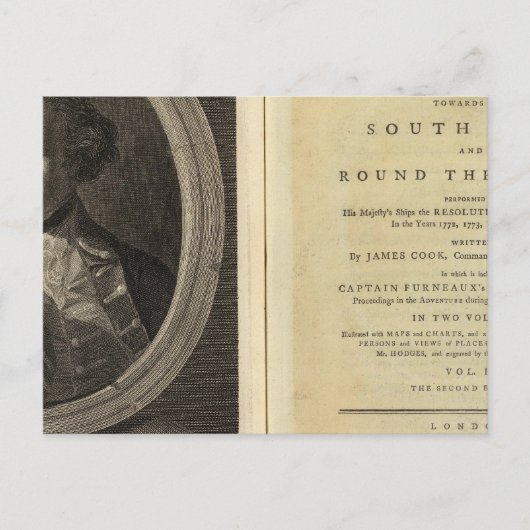 Titel Pagina van de Voyage naar de zuidpool Briefkaart (Voorkant)