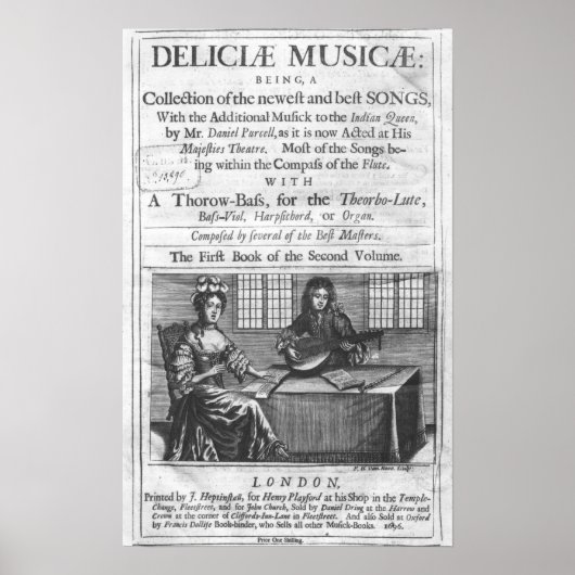 Titel pagina van "Deliciae Musicae" Poster (Voorkant)