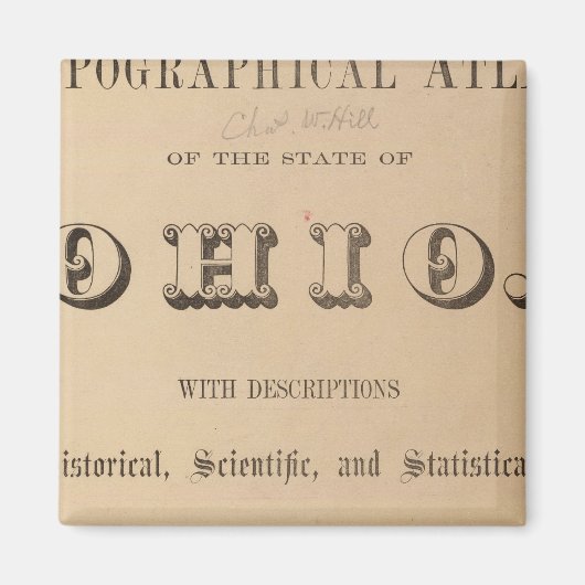 Titel Pagina van een Topografische Atlas Magneet (Voorkant)