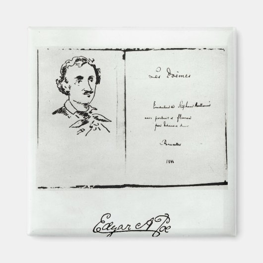 Titel Pagina van "Les Poemes" door Edgar Allan Poe Magneet (Voorkant)
