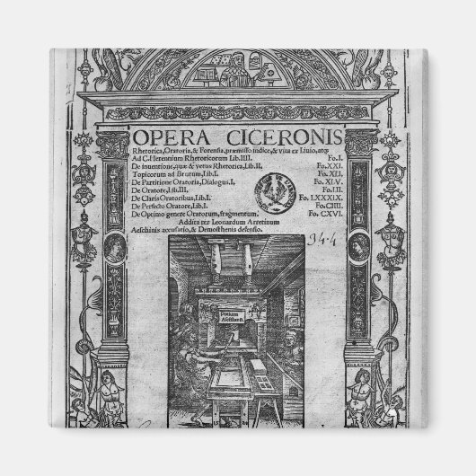 Titel pagina van "Opera Ciceronis", gepubliceerd o Magneet (Voorkant)