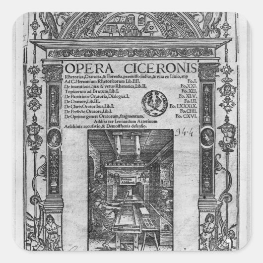 Titel pagina van "Opera Ciceronis", gepubliceerd o Vierkante Sticker (Voorkant)