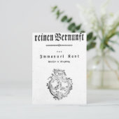 Titel Pagina van 'Pure-kritiek' Briefkaart (Staand voorkant)