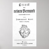 Titel Pagina van 'Pure-kritiek' Poster (Voorkant)