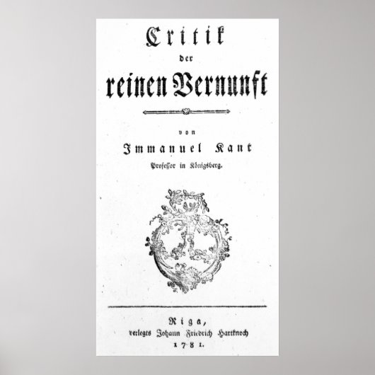 Titel Pagina van 'Pure-kritiek' Poster (Voorkant)