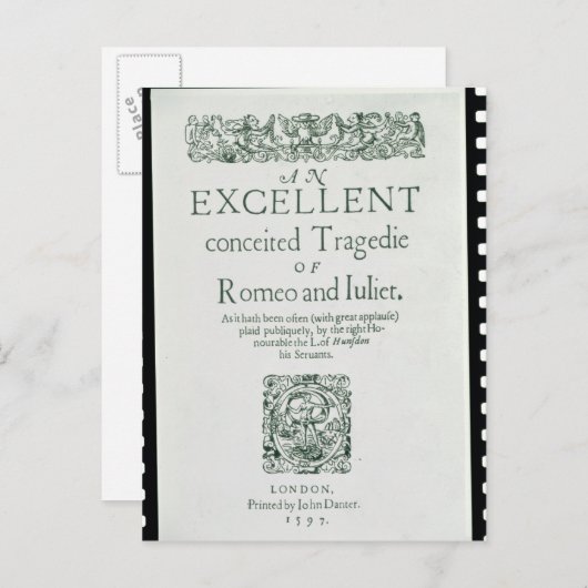 Titel Pagina van 'Romeo en Julia' Briefkaart (Voorkant / Achterkant)