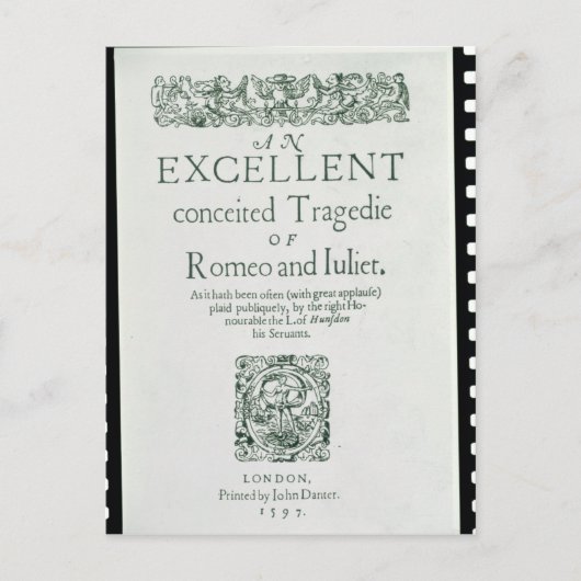 Titel Pagina van 'Romeo en Julia' Briefkaart (Voorkant)