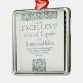 Titel Pagina van 'Romeo en Julia' Metalen Ornament (Links)