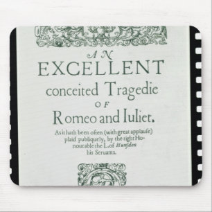Titel Pagina van 'Romeo en Julia' Muismat