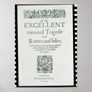 Titel Pagina van 'Romeo en Julia' Poster