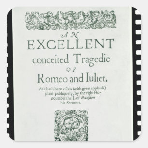 Titel Pagina van 'Romeo en Julia' Vierkante Sticker