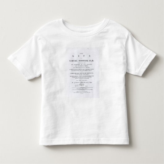 Titel pagina, van 'The Life of Samuel Johnson' Kinder Shirts (Voorkant)