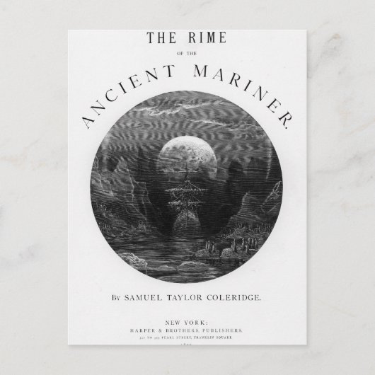 Titel pagina van 'The Rime of the Ancient Mariner' Briefkaart (Voorkant)