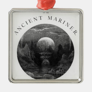Titel pagina van 'The Rime of the Ancient Mariner' Metalen Ornament