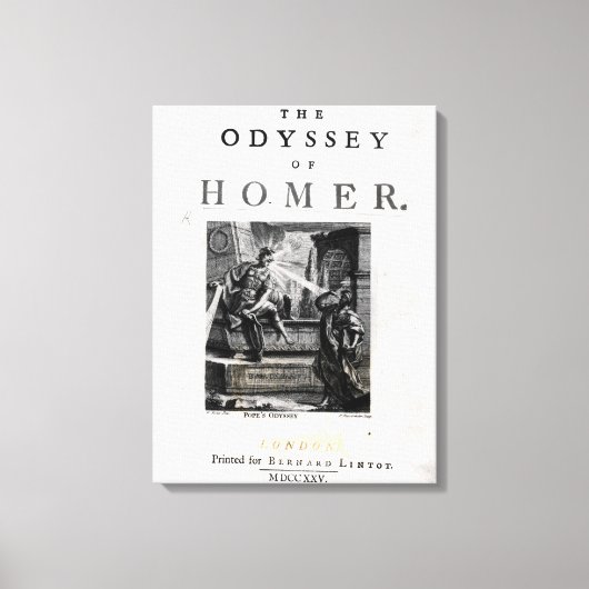 Titel pagina voor 'The Odyssey' door Homer Canvas Afdruk (Voorkant)