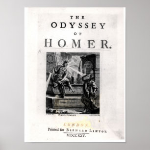 Titel pagina voor 'The Odyssey' door Homer Poster