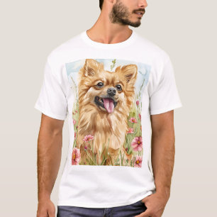 Titel: Pomeranian Vader T-shirt – Waterverf