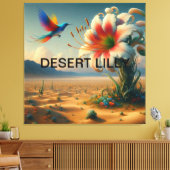 Titel: 🎨 Prachtige woestijn Lilly met een vogel Canvas Afdruk (Insitu (Woonkamer))